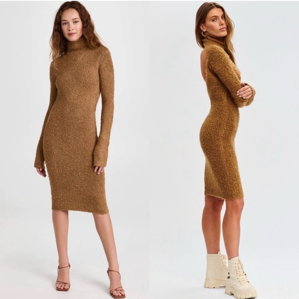 NWT RETROFETE SER.O.YA Boucle Long Sleeve Open Back Dress Si Medium - Picture 4 of 8